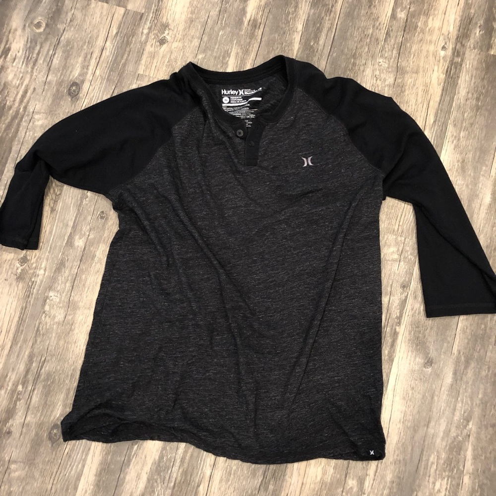 Men’s Hurley Henley 3/4 Raglan T-Shirt Size XL